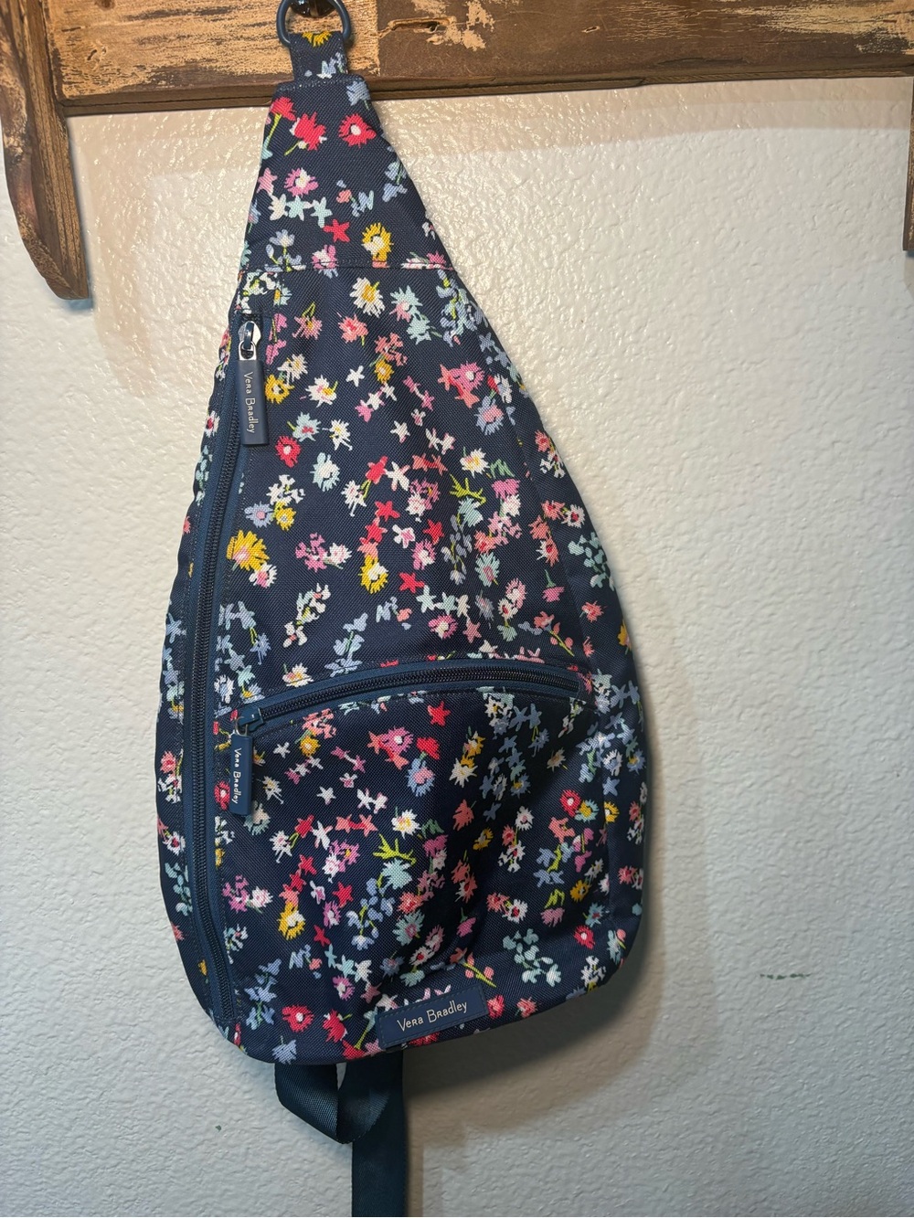 Vera Bradley Navy Floral Sling Crossbody